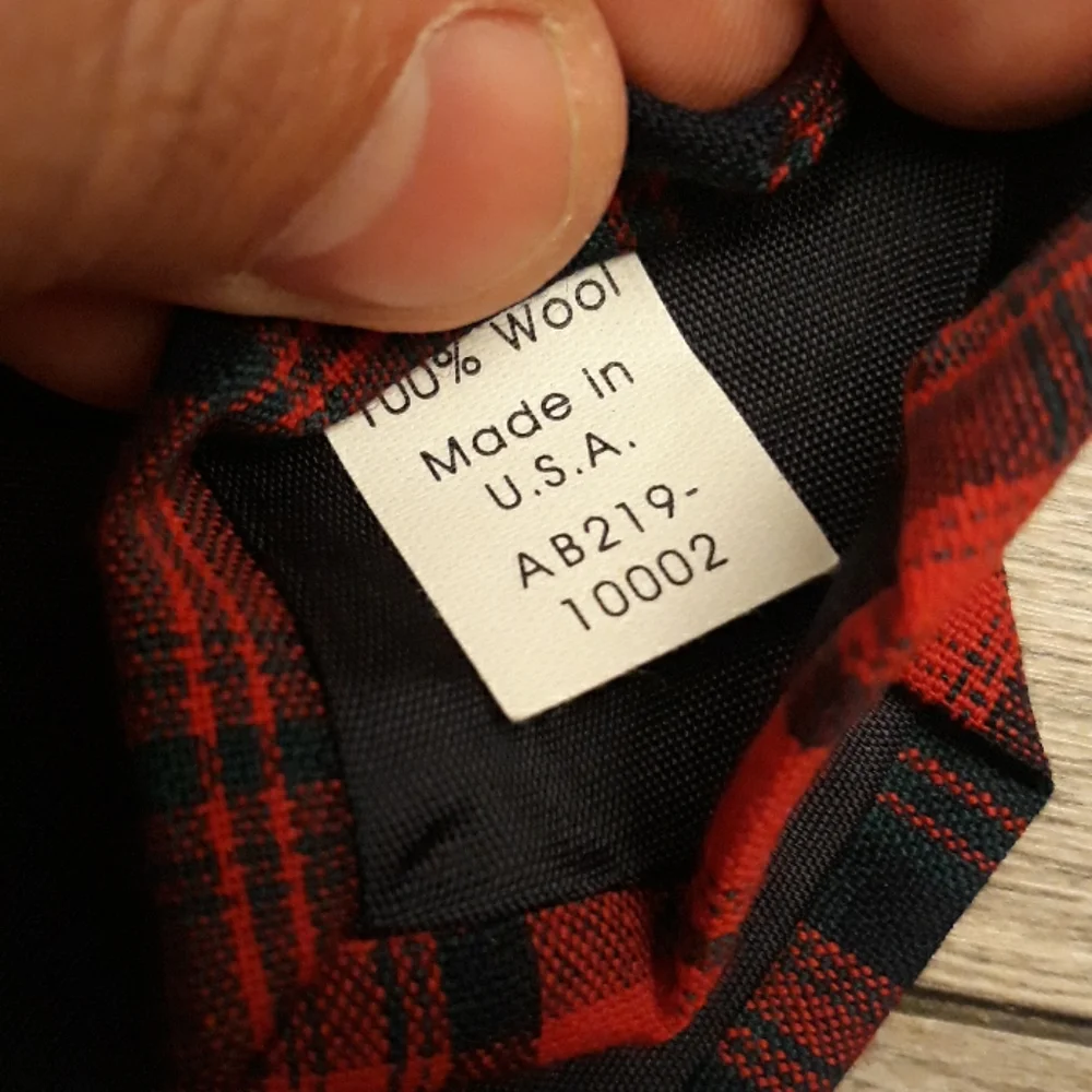 PENDLETON Red‎ Black Plaid Wool Mens Tie USA RARE